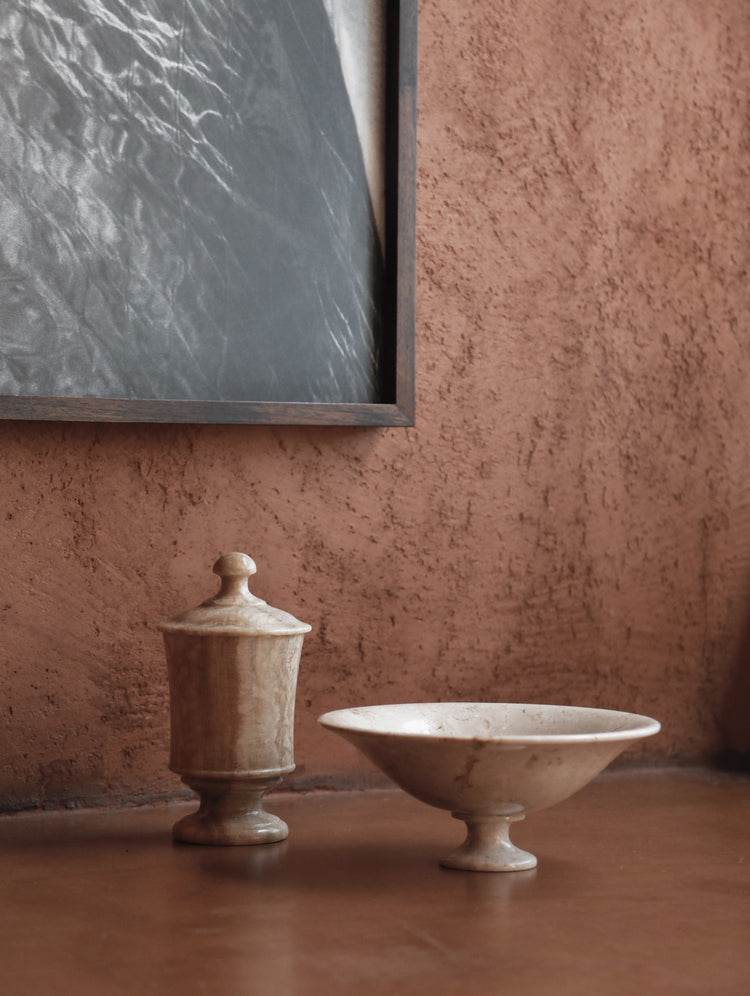 Onyx Jar - sculptural onyx vessel, styling by TheEND
