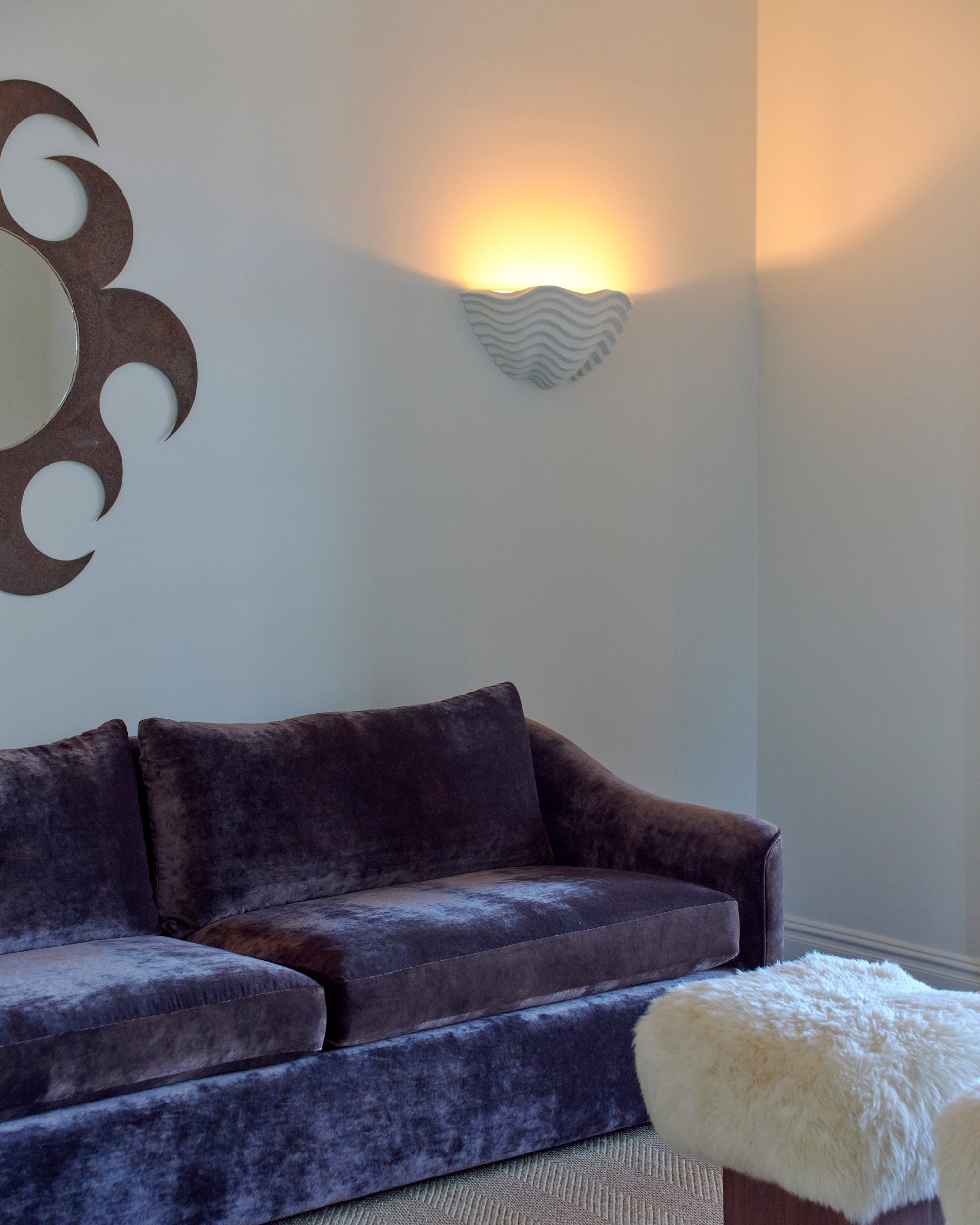 Clam Sconce, lifestyle living room view