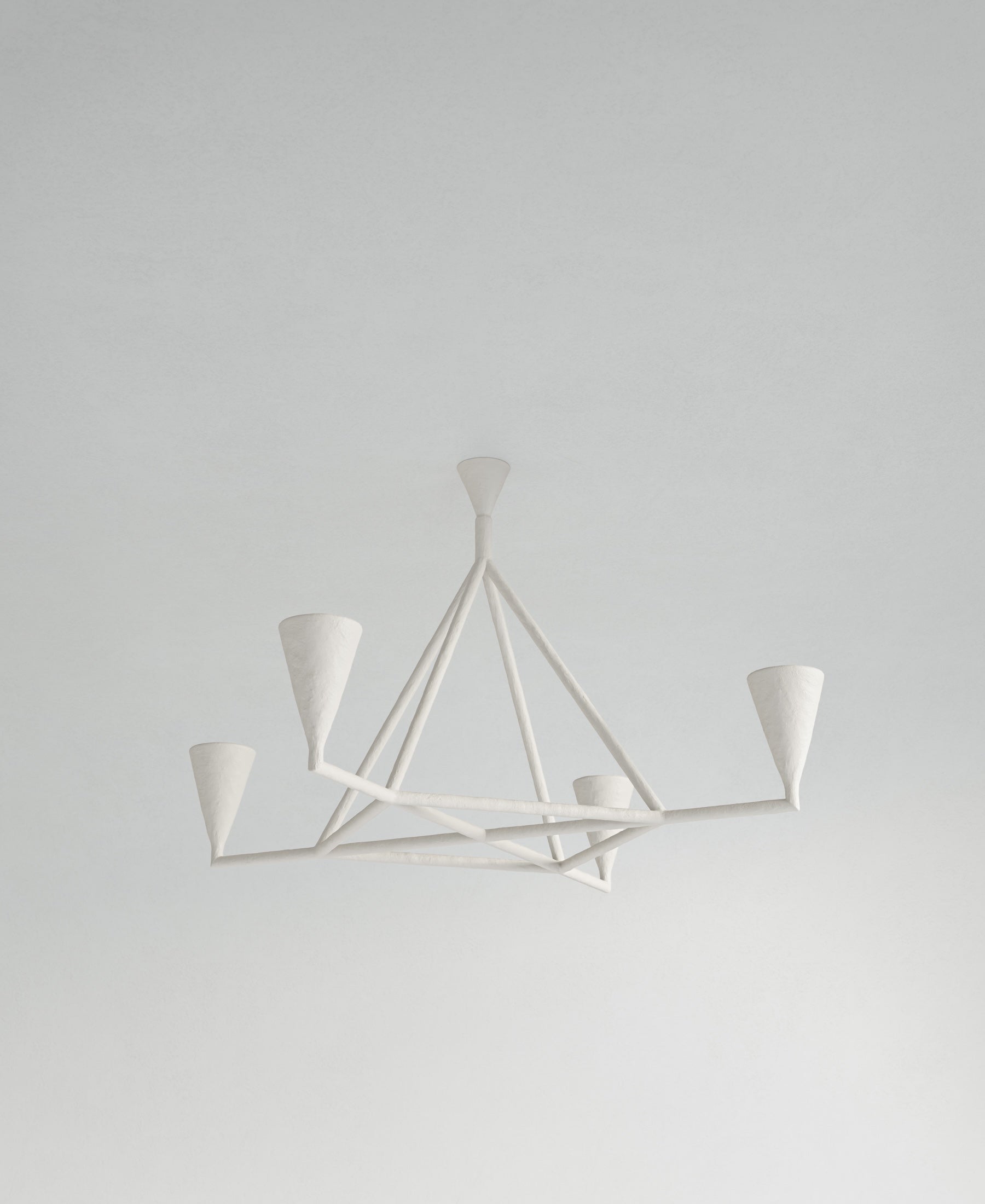 Area Hanging Light, front view, sculptural resin pendant