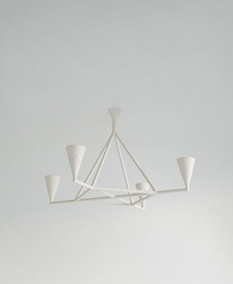 Area Hanging Light, front view, sculptural resin pendant