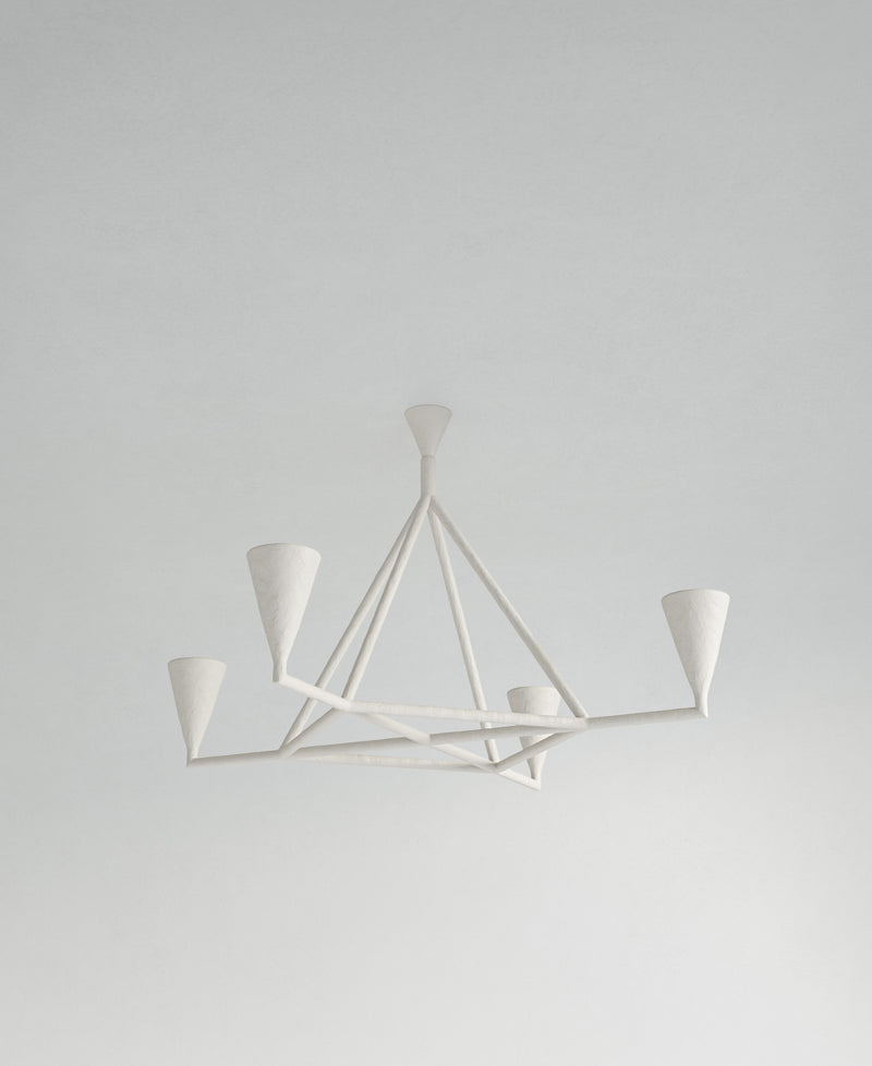 Area Hanging Light, front view, sculptural resin pendant