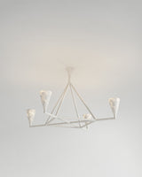 Area Hanging Light, light-on view, sculptural resin pendant