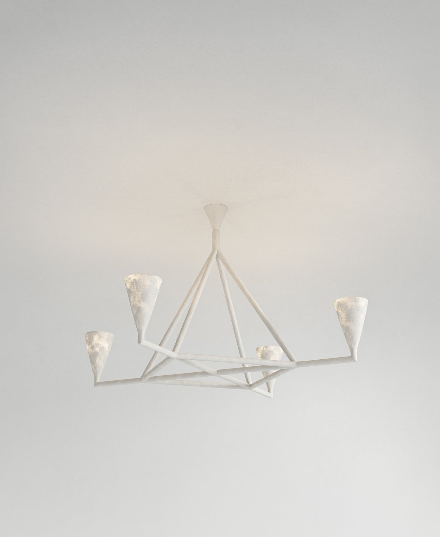 Area Hanging Light, light-on view, sculptural resin pendant
