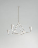 Area Hanging Light, full-length front view, sculptural resin pendant