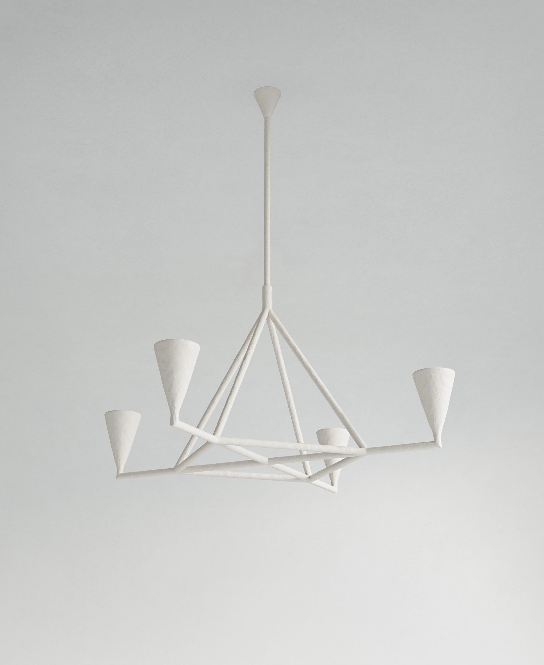 Area Hanging Light, full-length front view, sculptural resin pendant