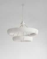 Aura Double Hanging Light, full-length view, sculptural resin pendant