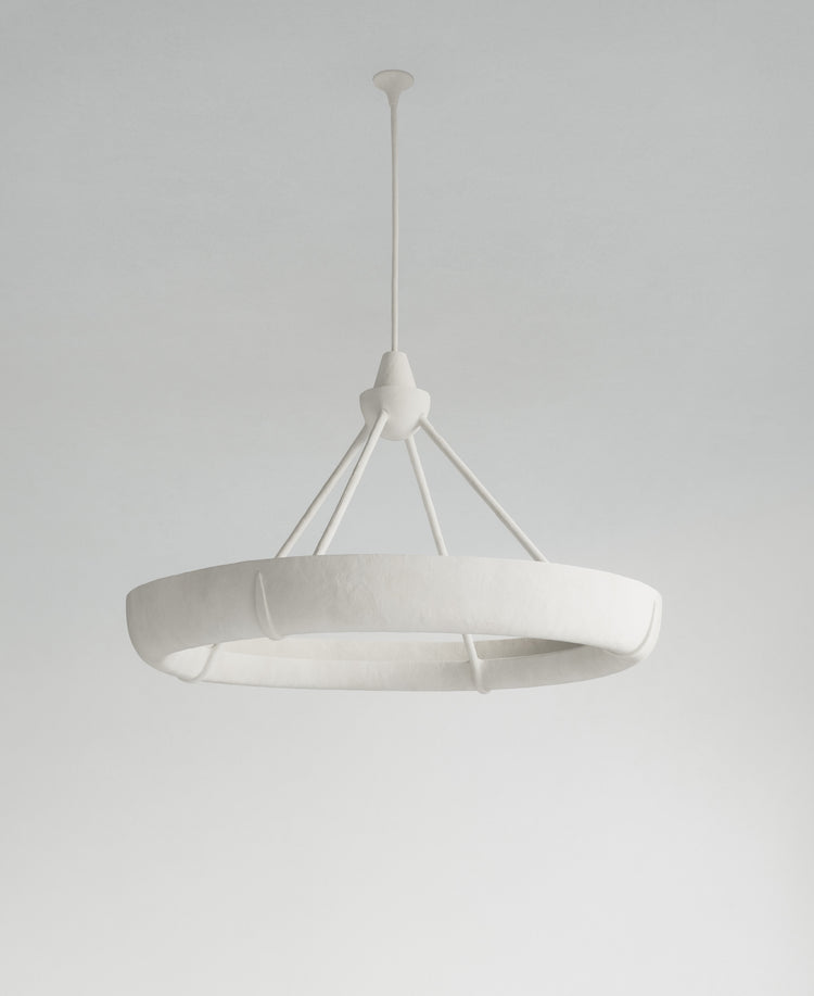 Aura Single Hanging Light, full-length view, sculptural resin pendant