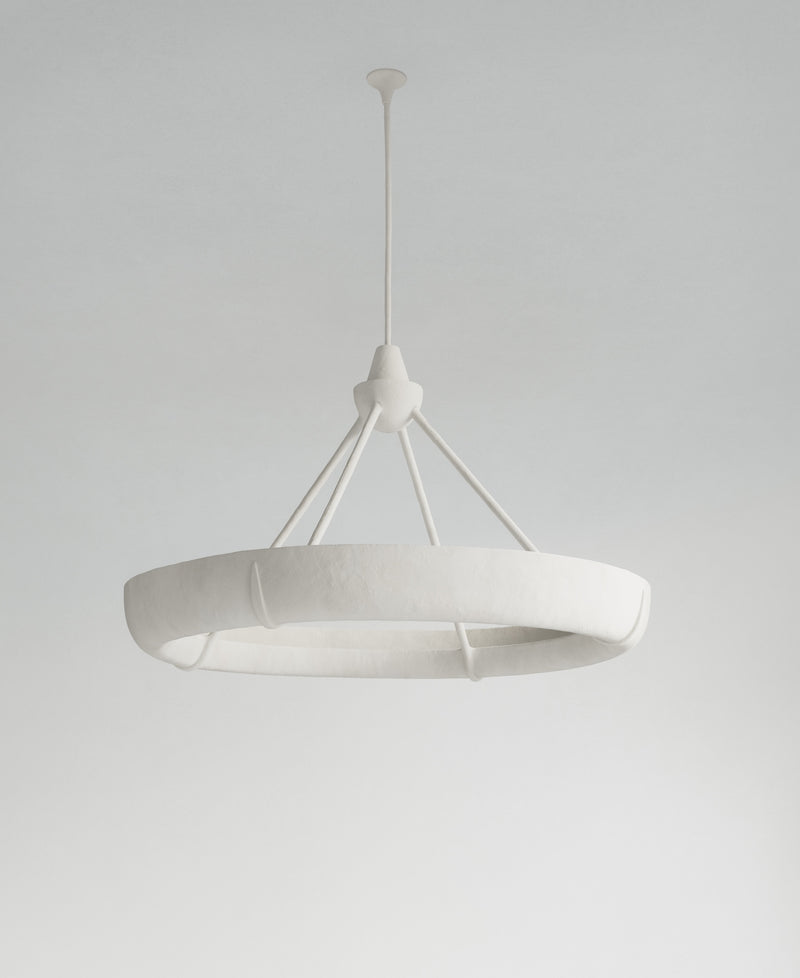 Aura Single Hanging Light, full-length view, sculptural resin pendant