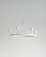 Byblos Hanging Light, front view, sculptural plaster pendant
