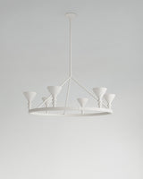Byblos Hanging Light, full-length view, sculptural plaster pendant