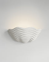 Clam Sconce, light-on view, sculptural resin wall sconce
