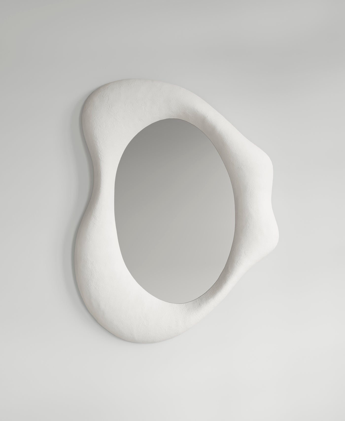 Drop Mirror large, front view, sculptural wall mirror