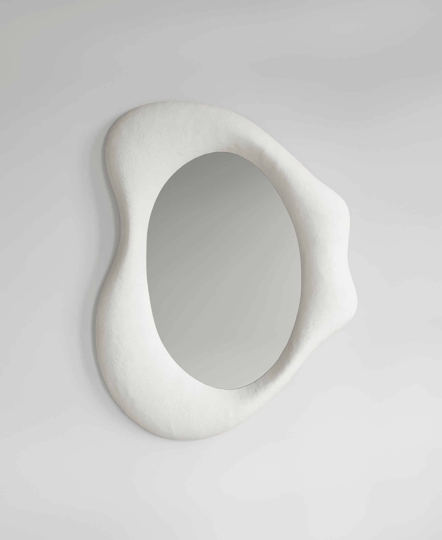 Drop Mirror large, front view, sculptural wall mirror