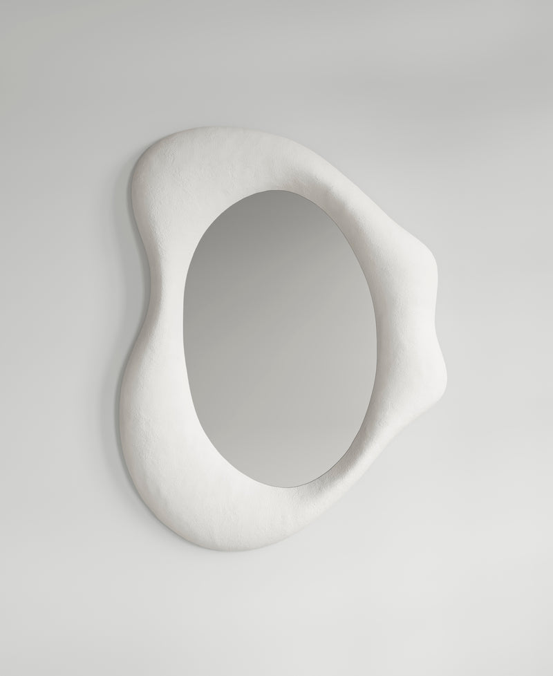Drop Mirror large, front view, sculptural wall mirror