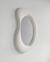 Drop Mirror large, side profile view, sculptural wall mirror