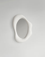 Drop Mirror small, front view, sculptural wall mirror