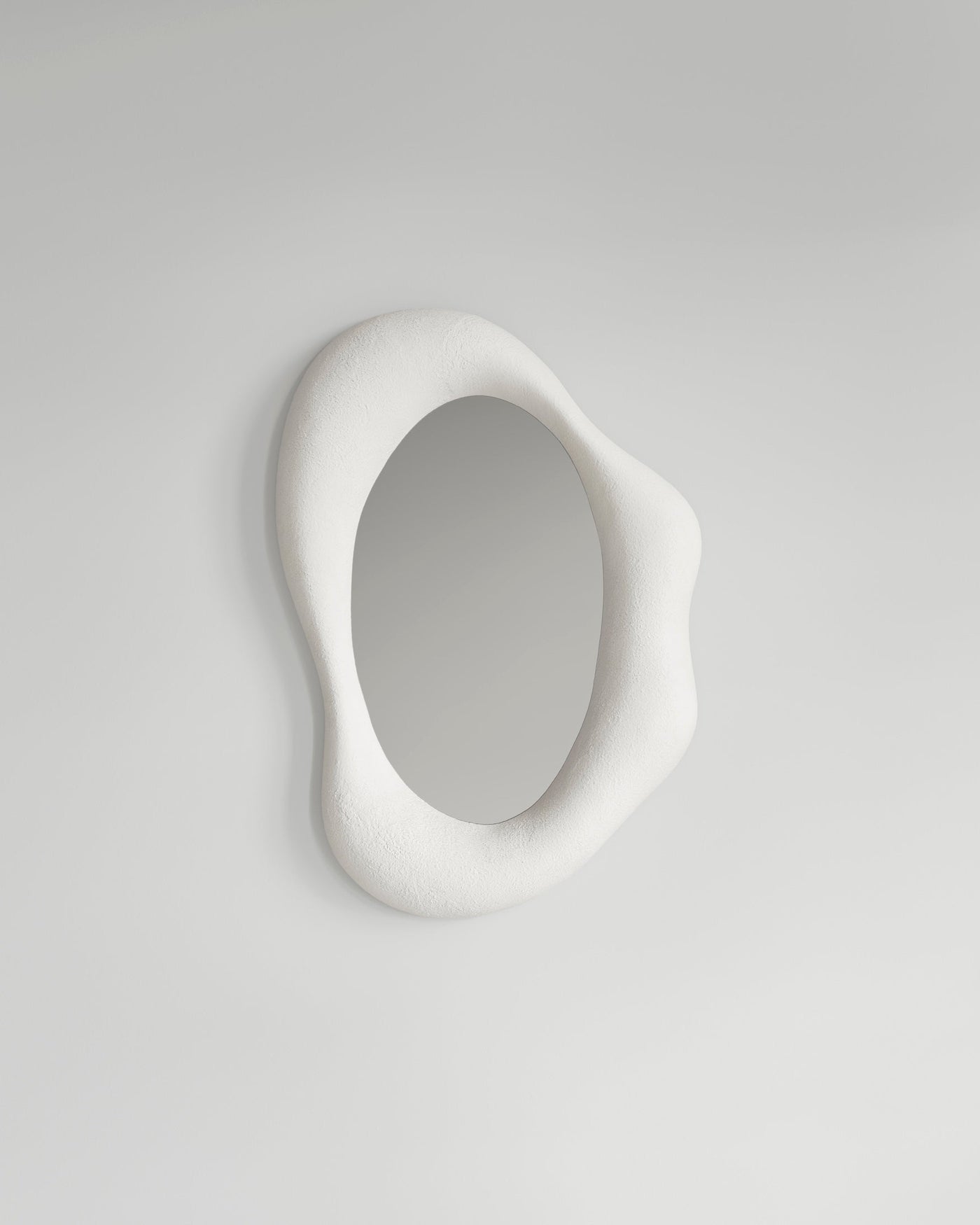 Drop Mirror small, front view, sculptural wall mirror