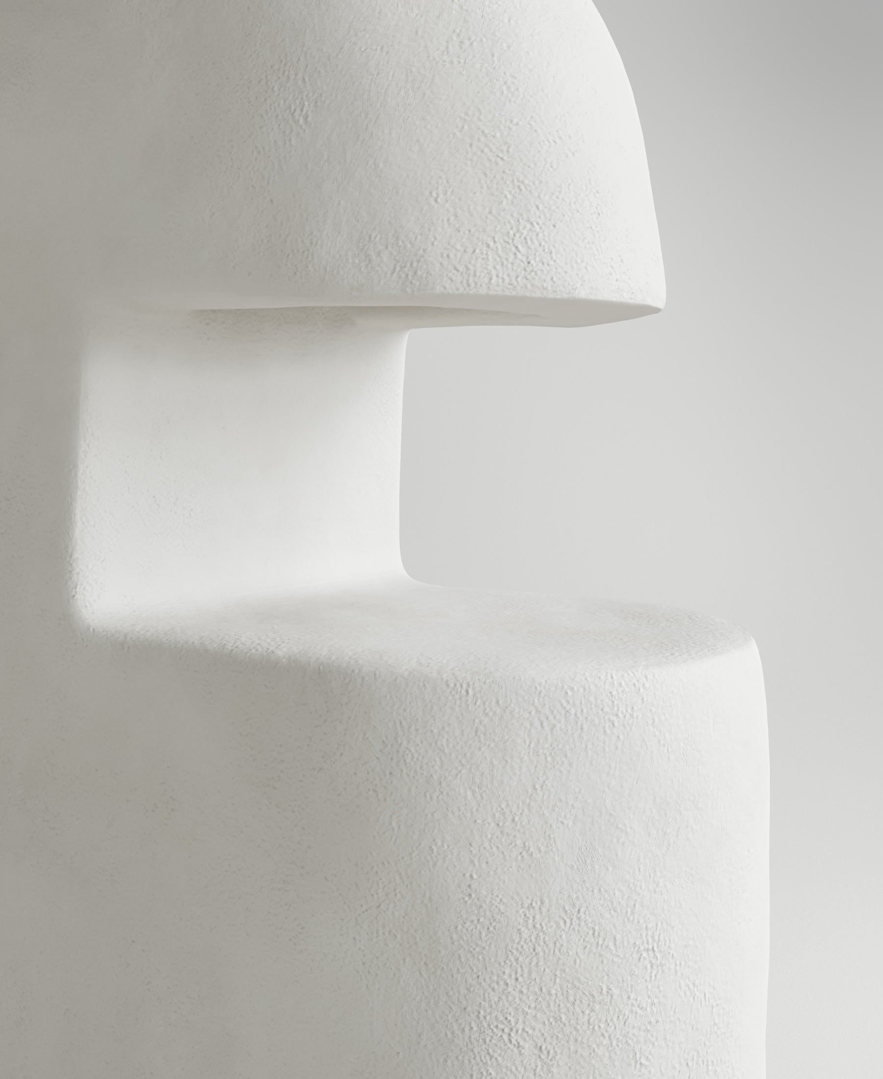 Dune Lamp large, close-up of carved resin base detail