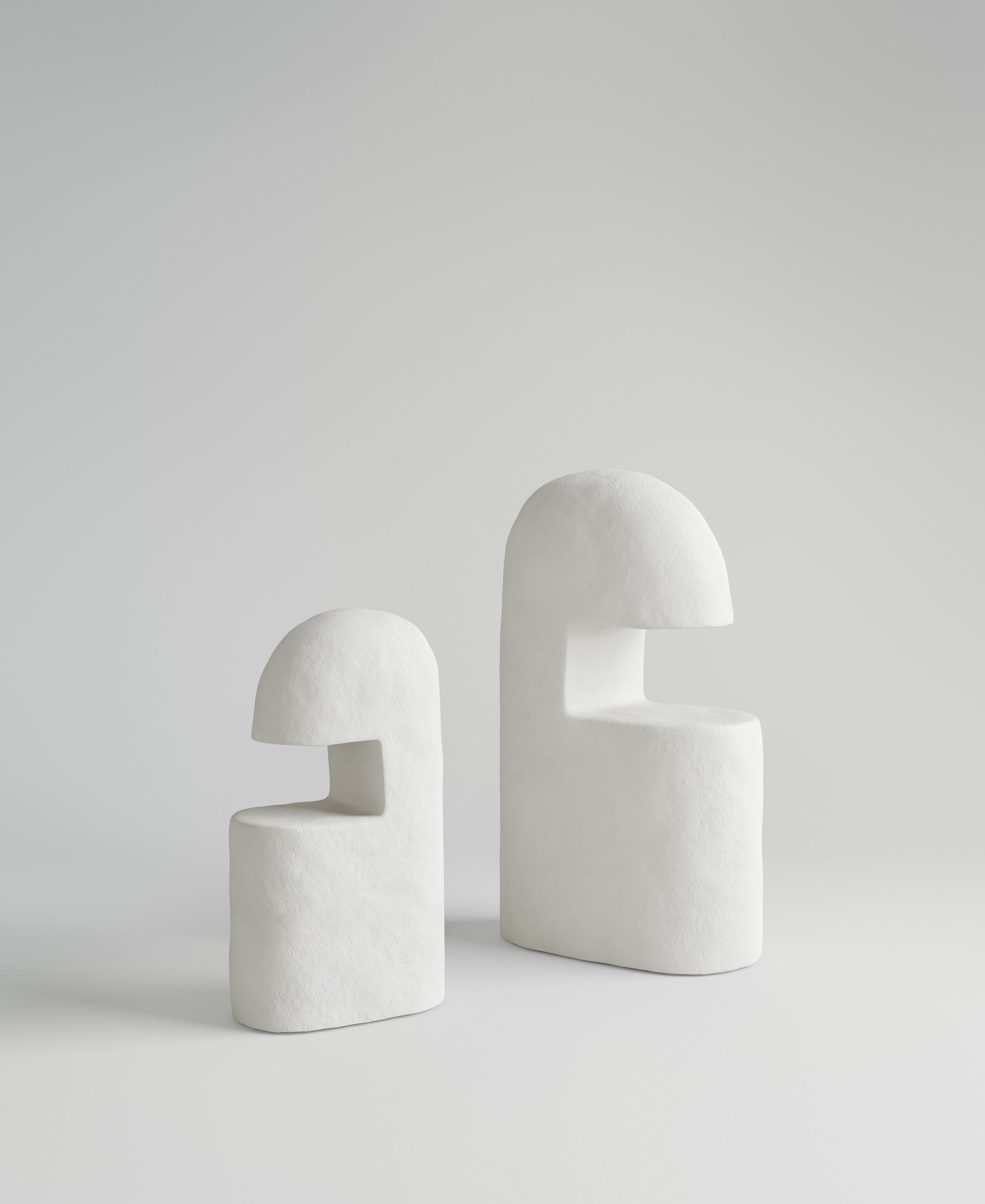 Dune Lamp small and large, side-by-side product view, sculptural resin