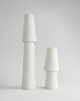 Joshua Standing Lamp, styled alongside Joshua Table Lamp, sculptural resin