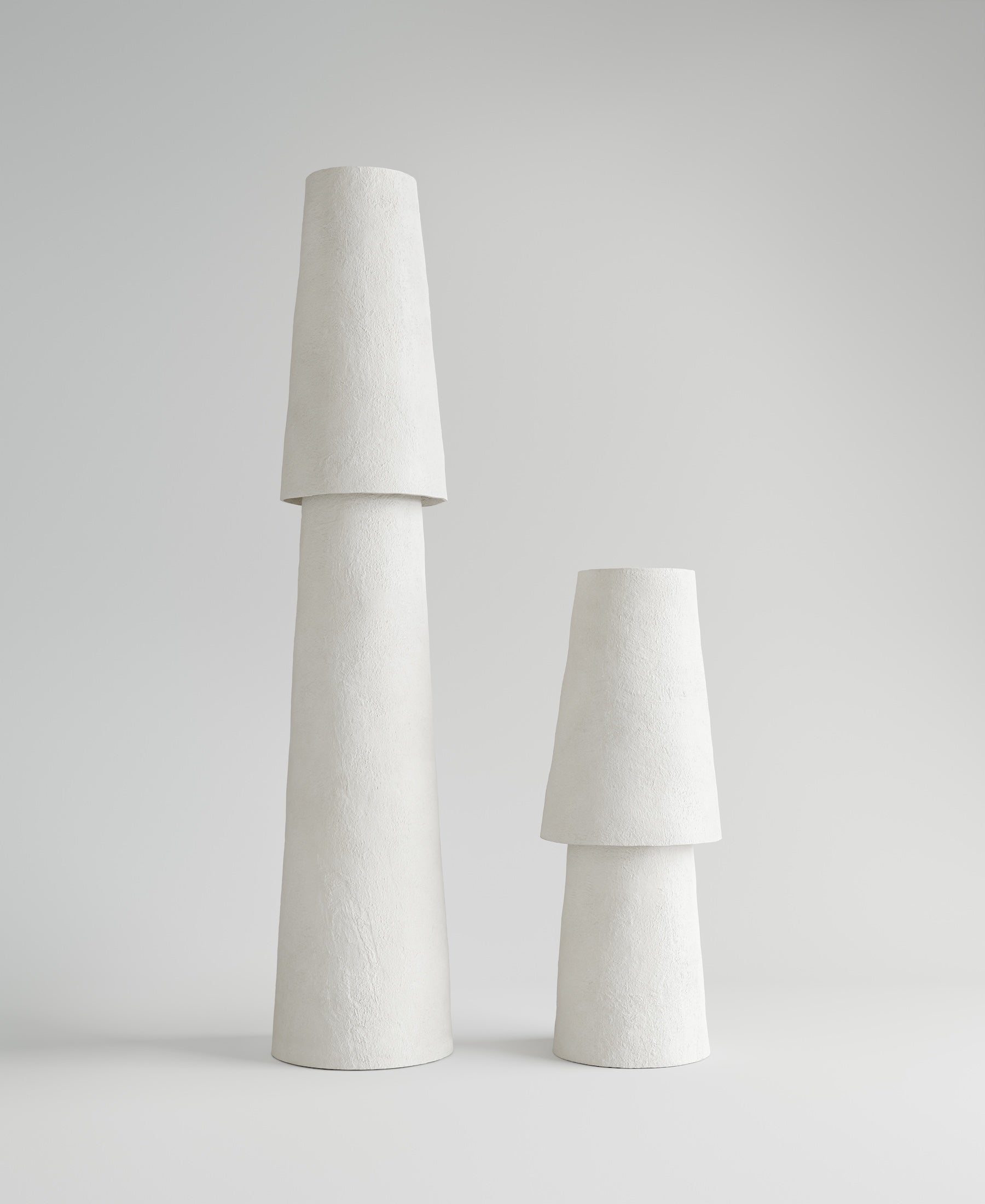 Joshua Standing Lamp, styled alongside Joshua Table Lamp, sculptural resin