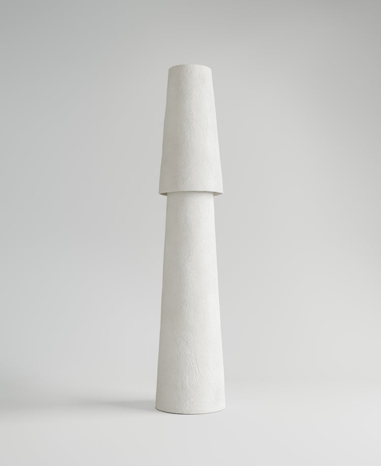 Joshua Standing Lamp, front product view, sculptural resin floor lamp