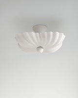 Moreau Hanging Light, front view, white floral hanging light