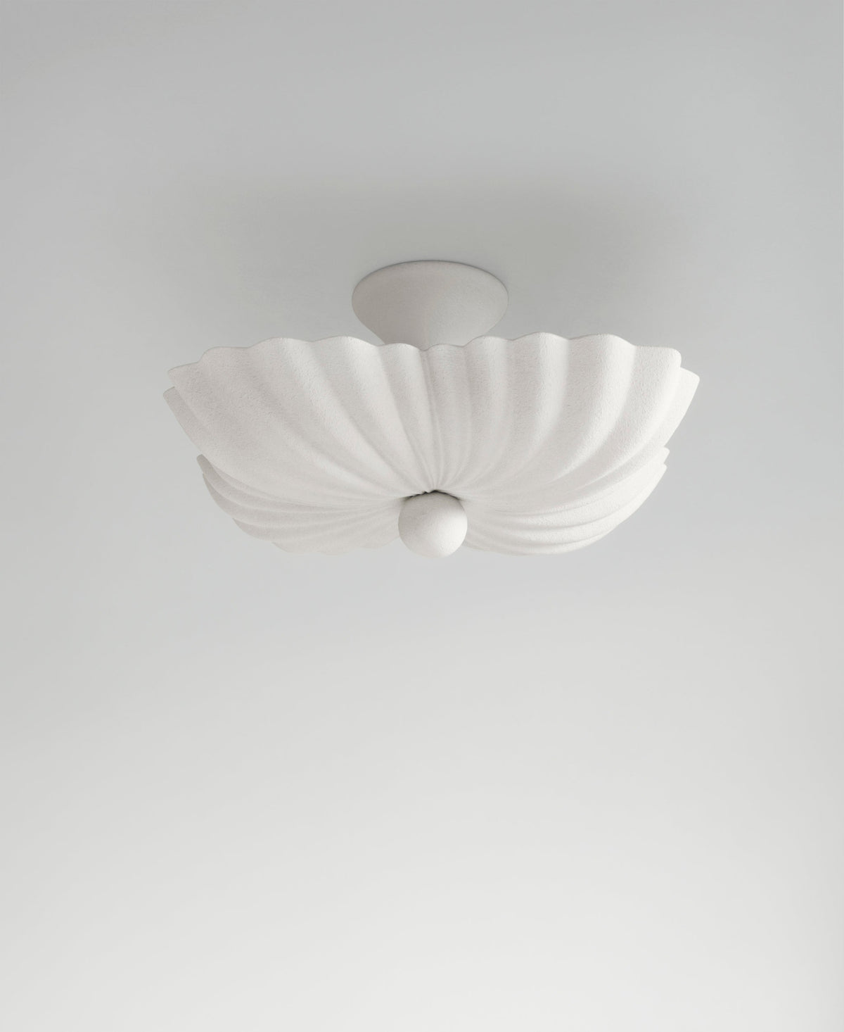 Moreau Hanging Light, front view, white floral hanging light
