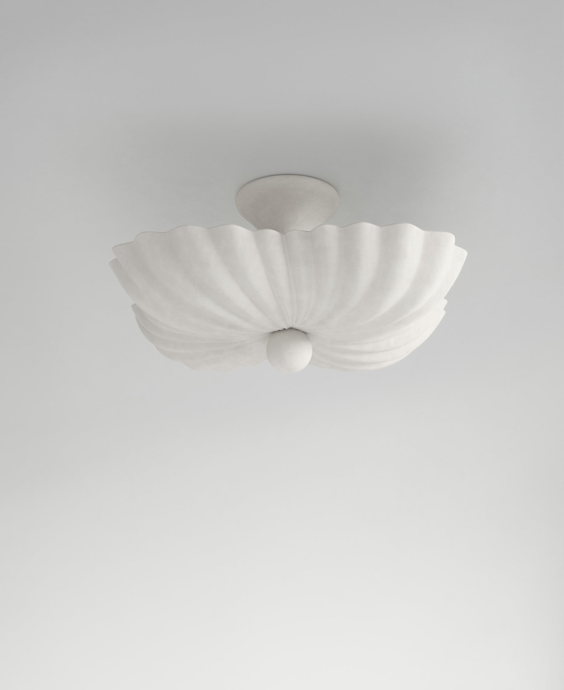 Moreau Hanging Light, front view, sculptural resin pendant