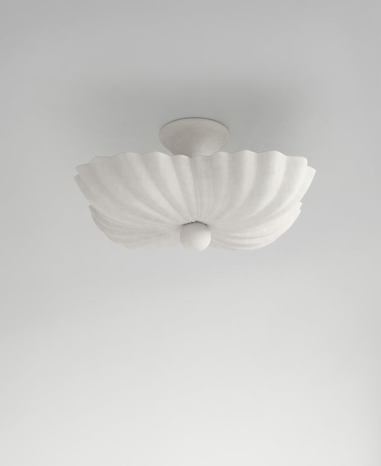 Moreau Hanging Light, front view, sculptural resin pendant