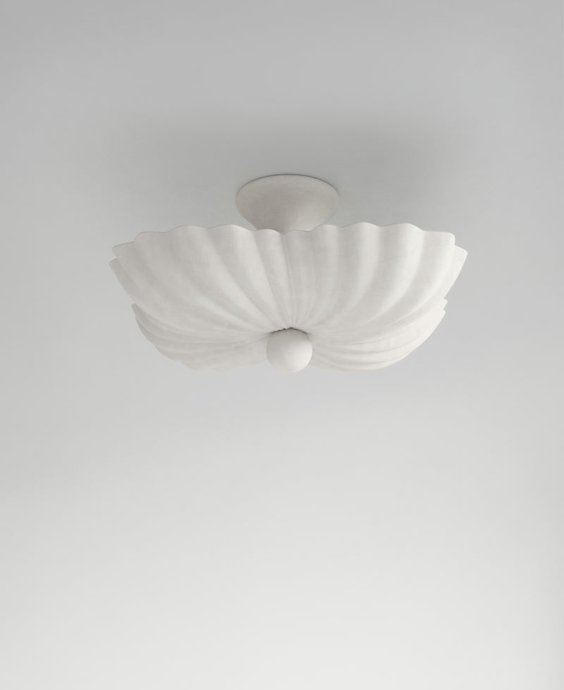 Moreau Hanging Light, front view, sculptural resin pendant