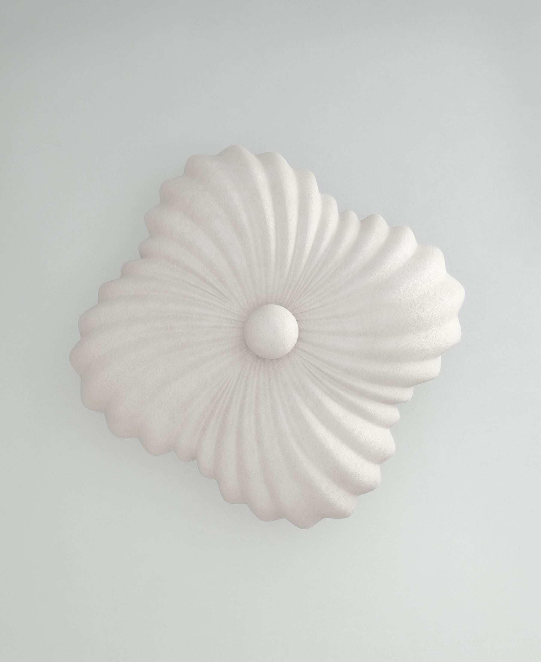 Moreau Hanging Light, view from below, sculptural resin pendant