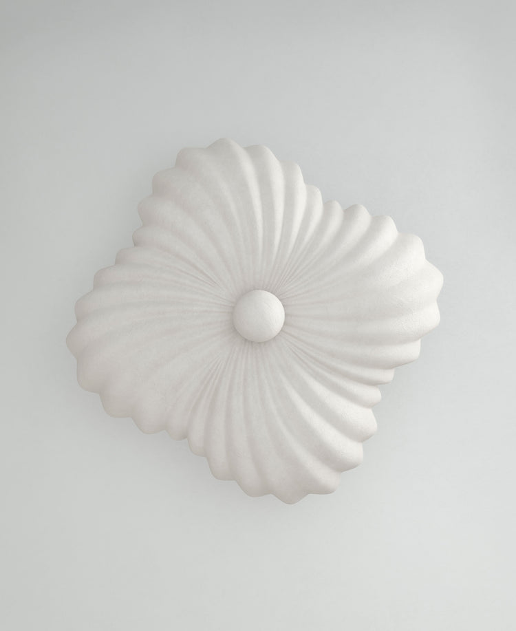 Moreau Hanging Light, view from below, sculptural resin pendant