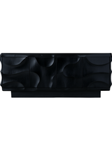 Morpheus Buffet Black, product studio front view, black teak