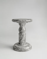 Roman Stool, front view, sculptural plaster stool
