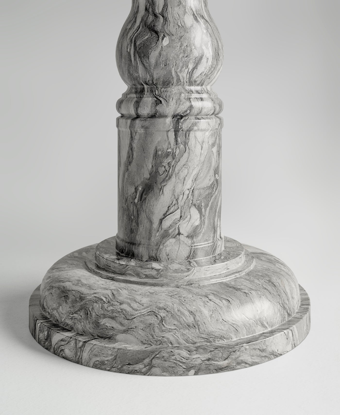 Roman Stool, view from below, sculptural plaster stool