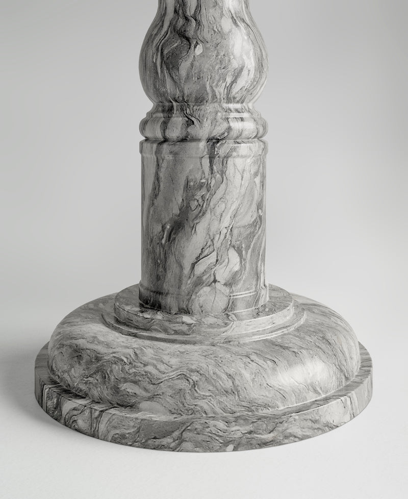 Roman Stool, view from below, sculptural plaster stool