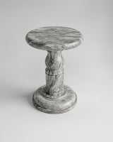 Roman Stool, top-down view, sculptural plaster stool