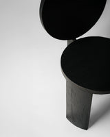 Chair 00, angled view two, black satin teak dining chair