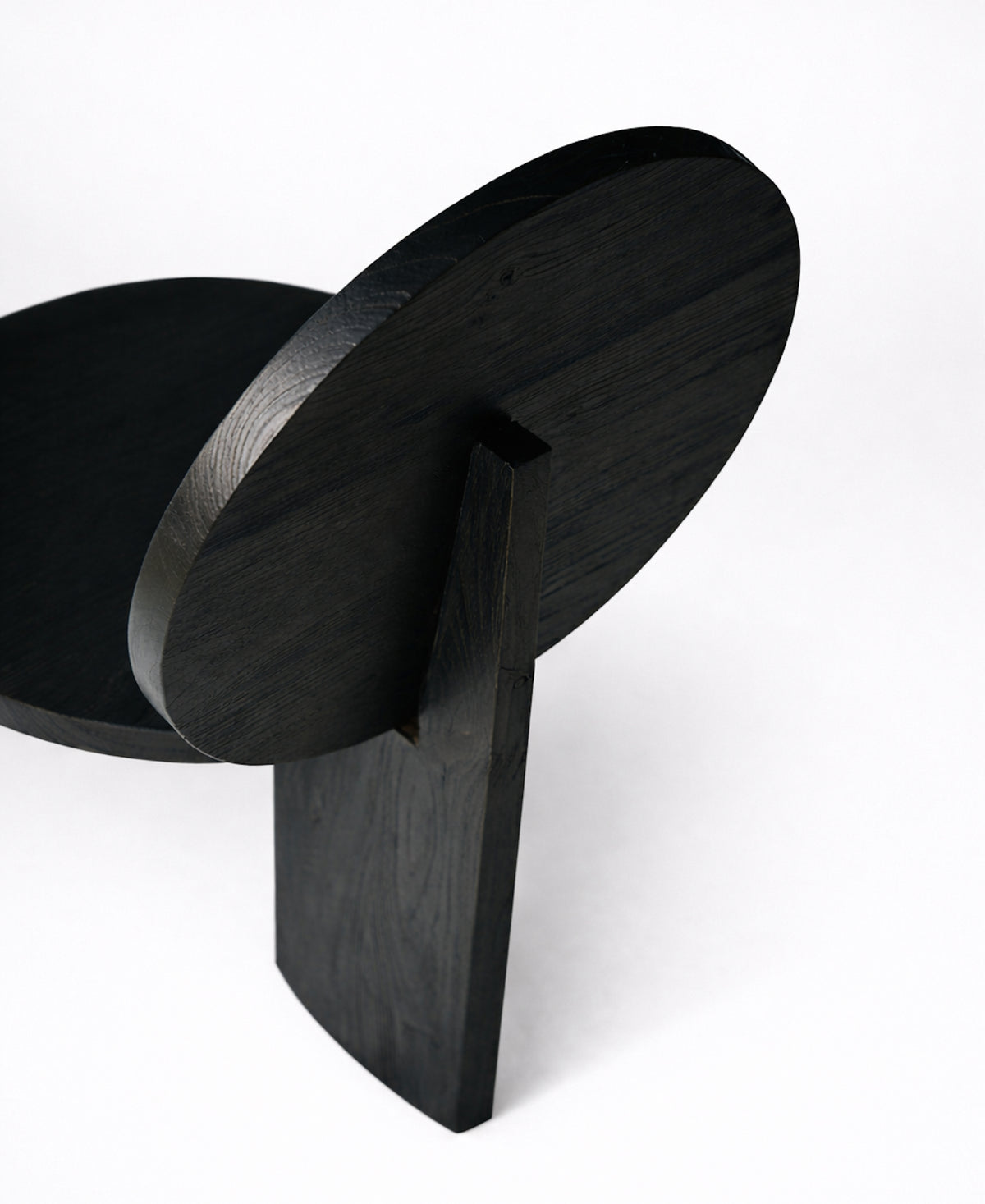 Chair 00, angled view five, black satin teak dining chair