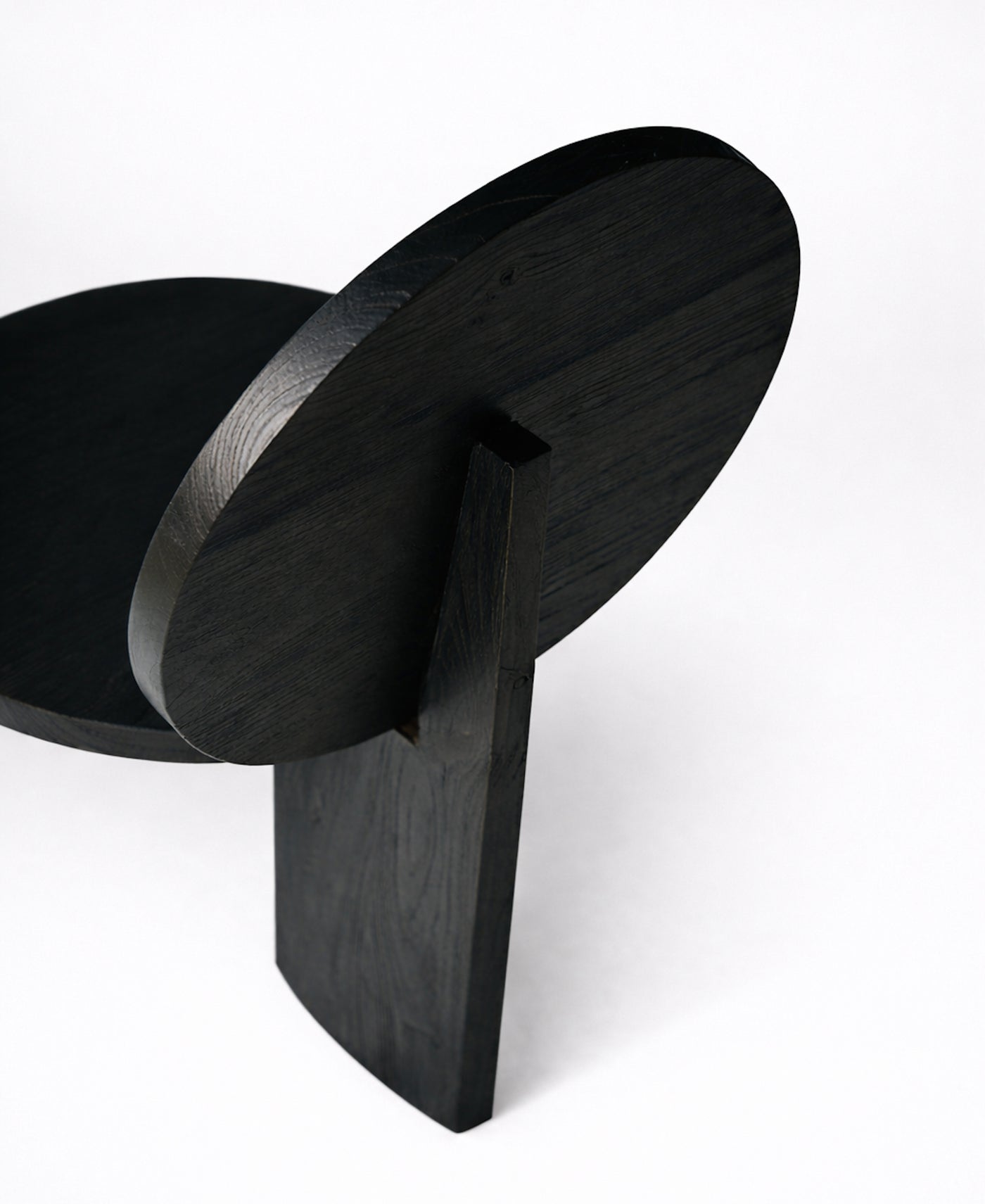 Chair 00, angled view five, black satin teak dining chair