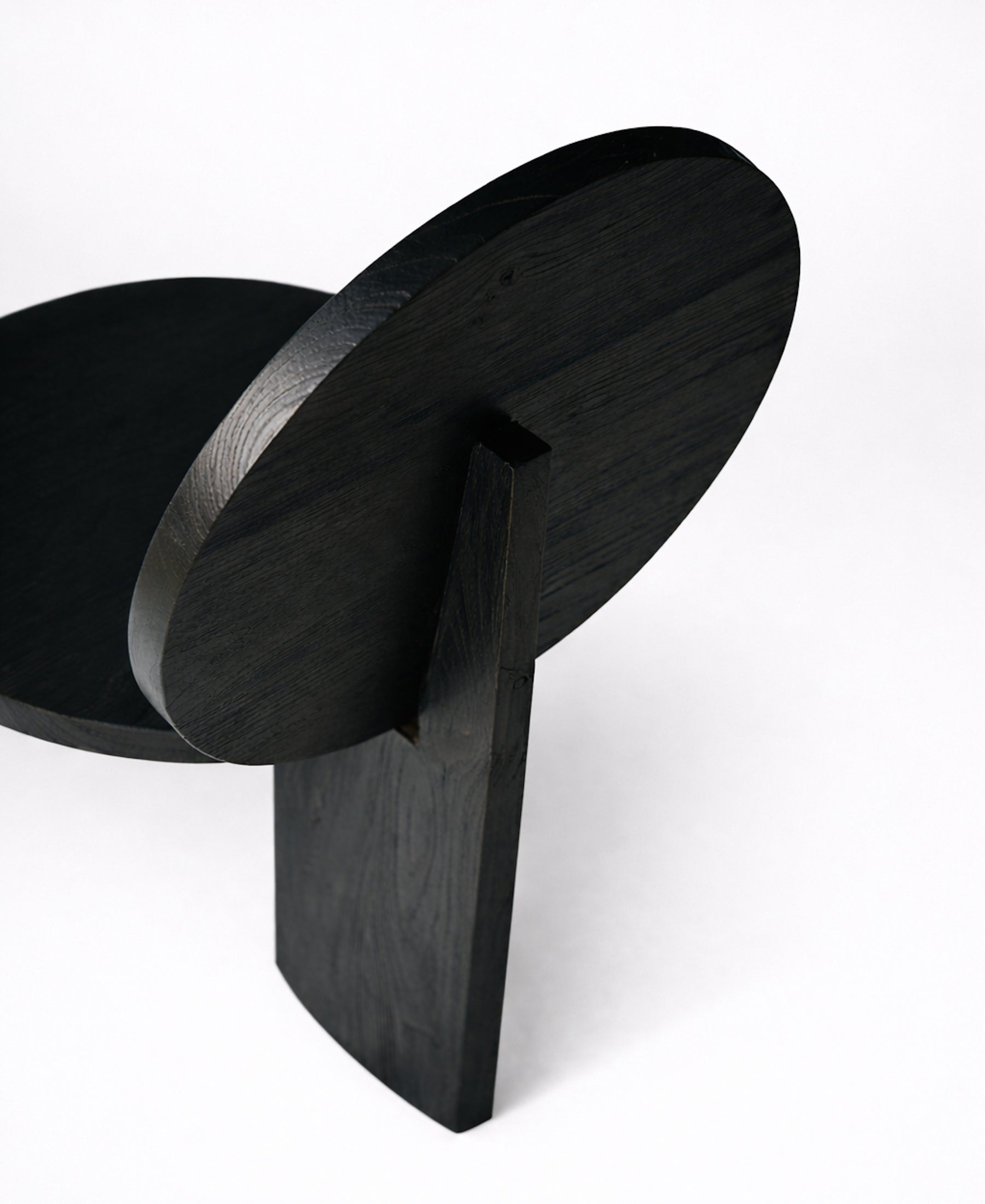 Chair 00, angled view five, black satin teak dining chair