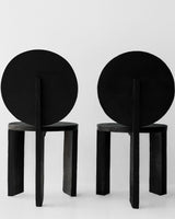 Chair 00, angled view seven, black satin teak dining chair