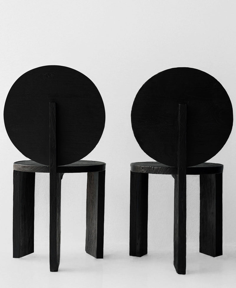 Chair 00, angled view seven, black satin teak dining chair