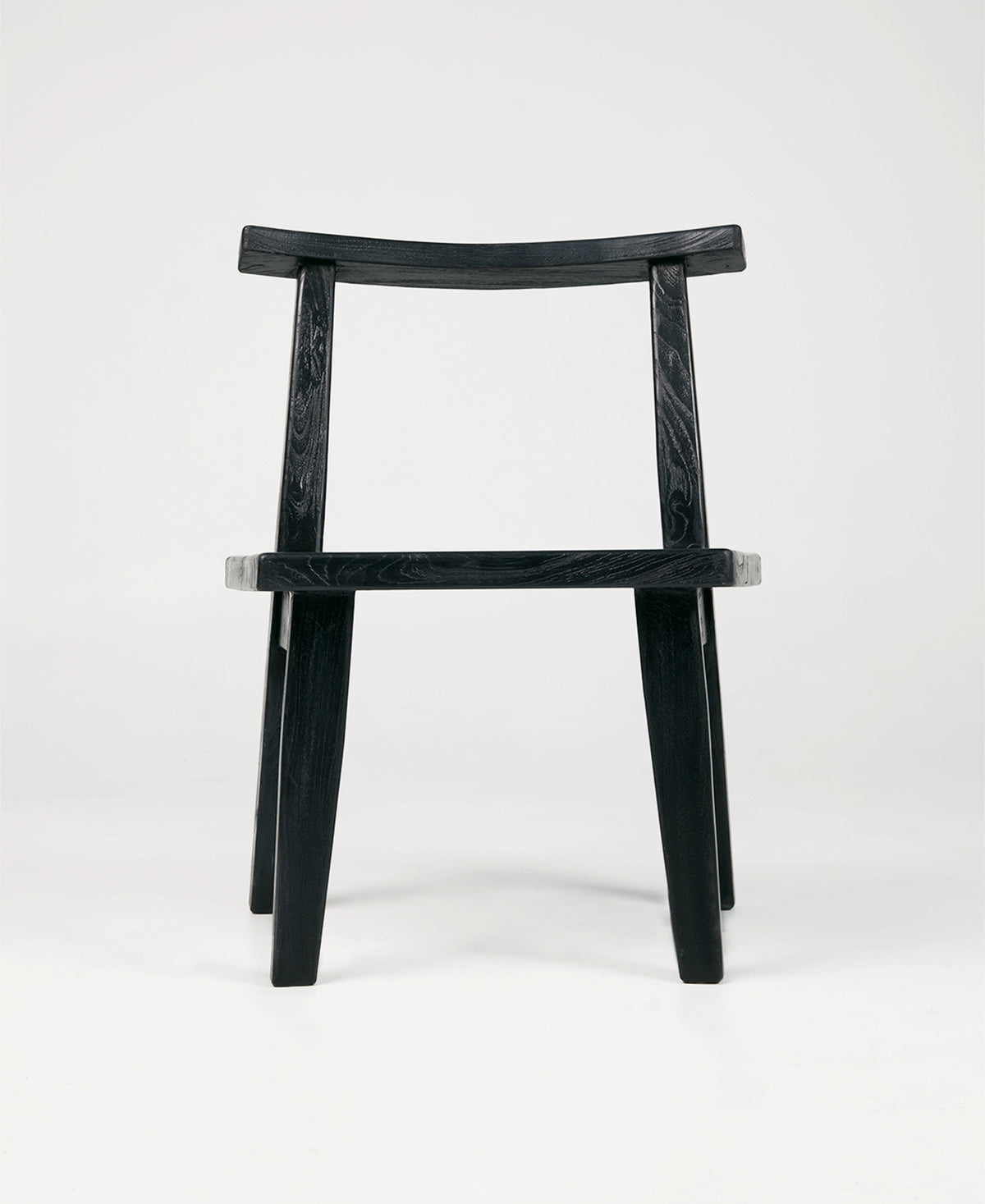 Primitive Chair, front view, teak timber chair
