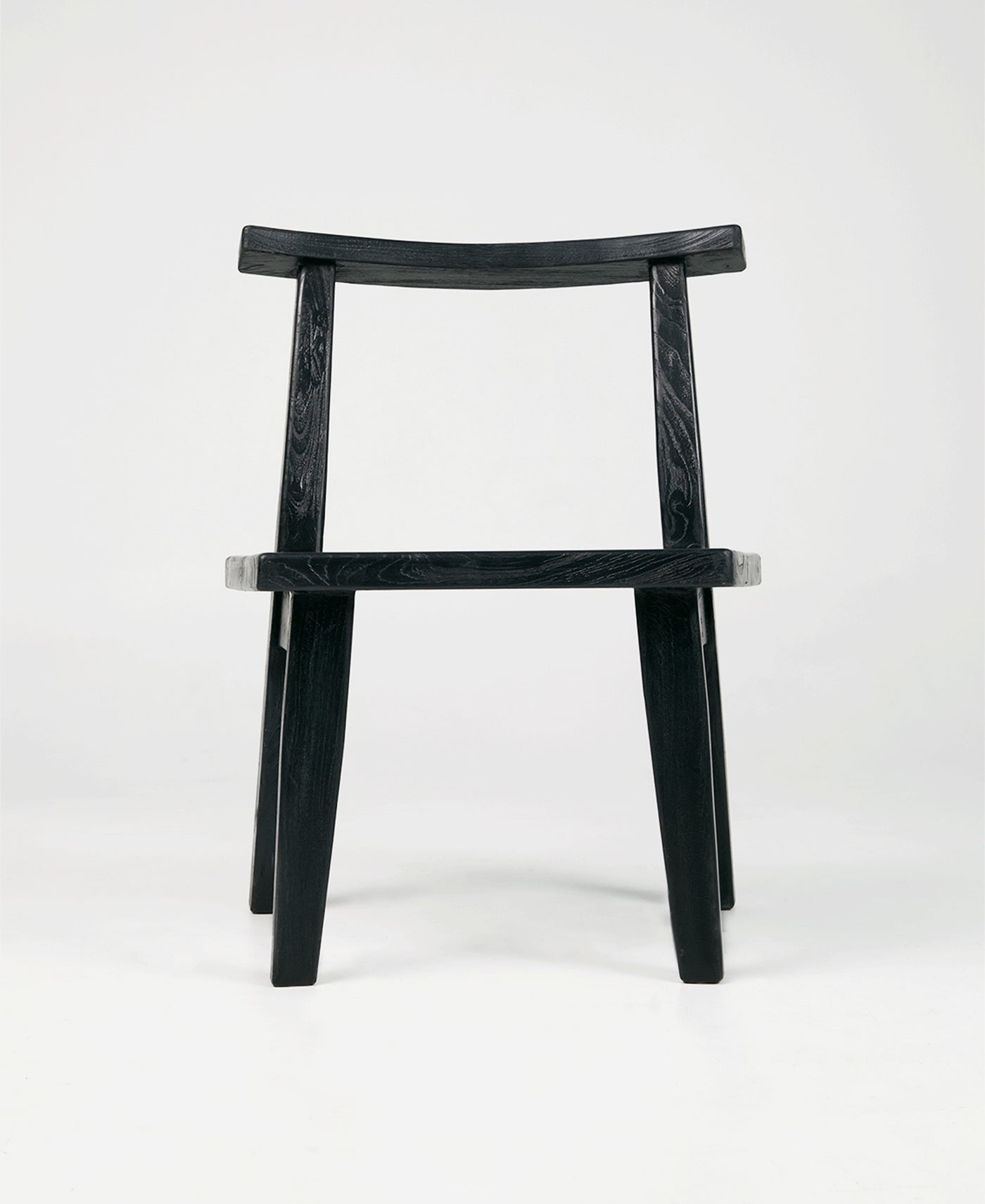 Primitive Chair, front view, teak timber chair