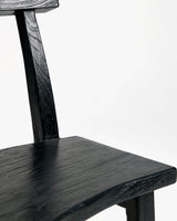 Primitive Chair, side profile view, teak timber chair