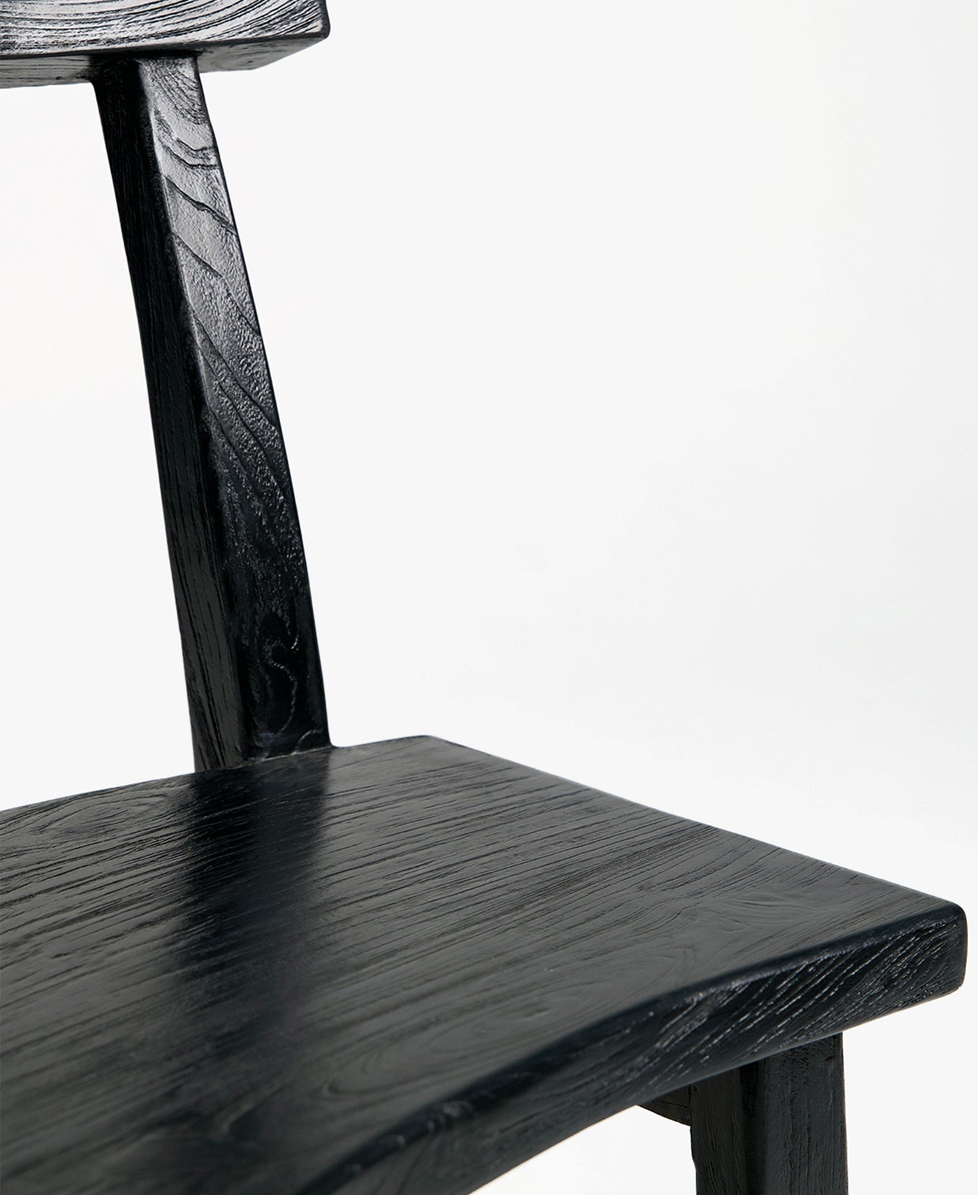 Primitive Chair, side profile view, teak timber chair