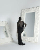 Cocteau Mirror, lifestyle interior view, carved plaster wall mirror