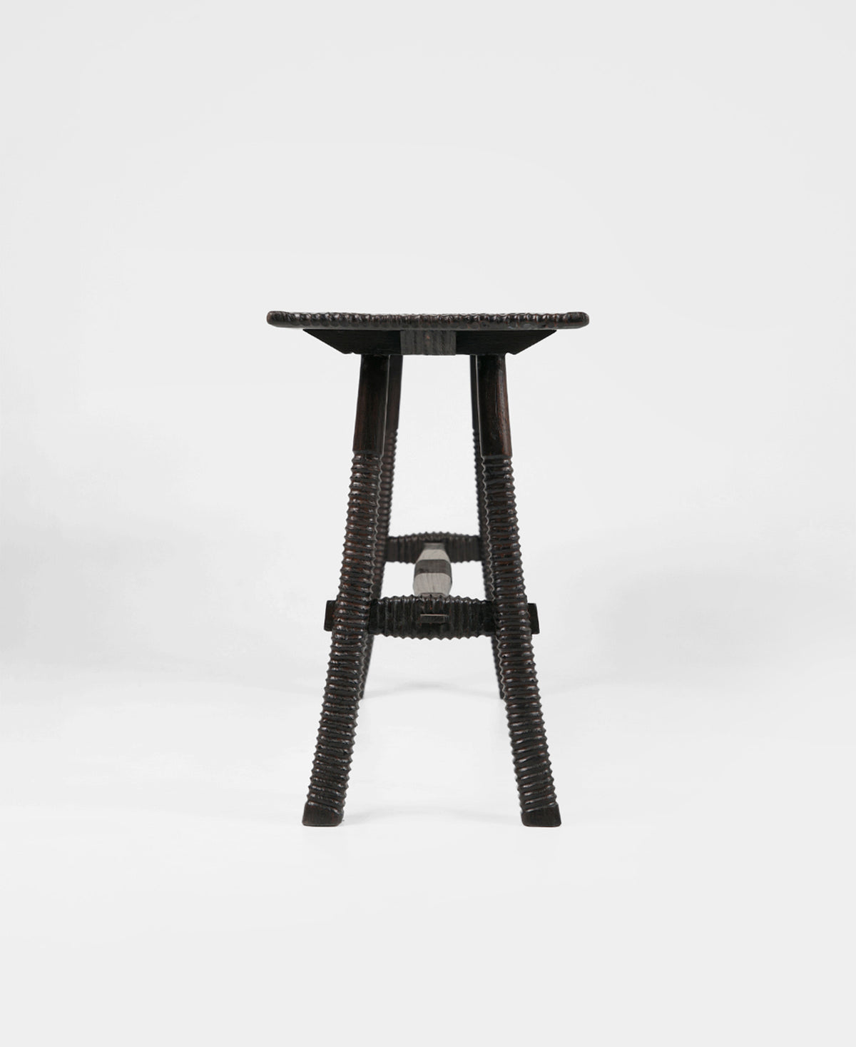 Maui Console, edge detail view, teak timber console table